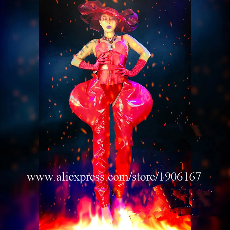 Женская Красная шапка в китайском стиле для ночного клуба бальные костюмы