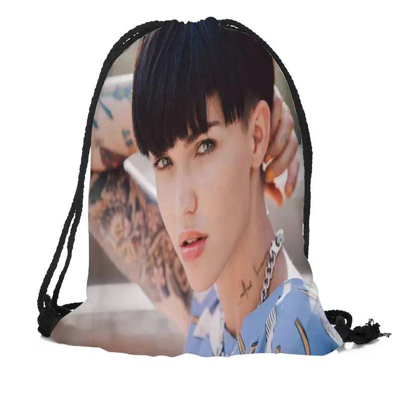 

Custom Ruby Rose Drawstring Backpack Silk Soft Bag Large Sapacity More Size Custom You Image