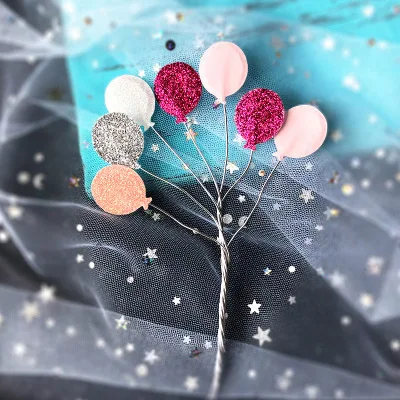 02 pink Креативный Блестящий маленький воздушный шар Железный Топпер для торта кекс украшение для кексов детский душ Детский подарок на день рождения свадьбу - Цвет: 02 pink