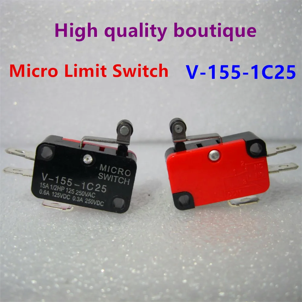 100Pcs V-155-1C25 Snap Action Push Button SPDT Momentary Micro Limit Switch