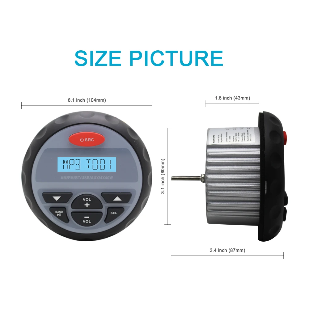 Морская Лодка Радио Аудио Bluetooth USB MP3-плеер FM AM ATV UTV музыкальная звуковая система 3