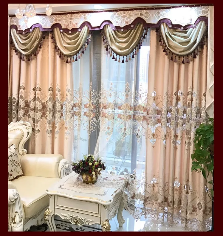 Европейский Топ Вышитые королевские виллы шторы для гостиной высокого класса на заказ высококачественные шторы для спальни/