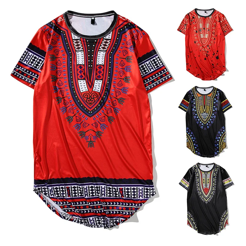 Лето 2018 г. Новый мужской хип хоп китайский стиль короткий рукав Мода 3D Принт