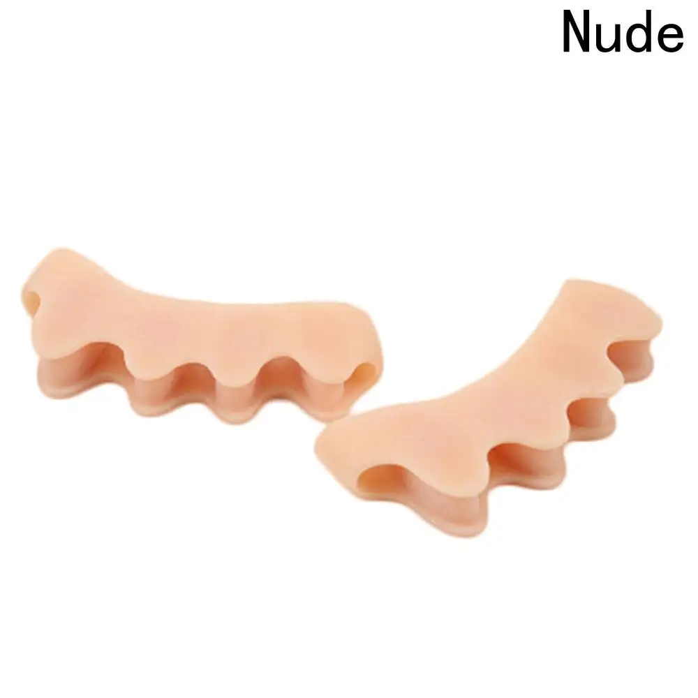 Nude 1 пара, силиконовый гель для ухода за кожей ног, защита от мозолей, разделители пальцев ног, выпрямитель, корректоры вальгусной деформации - Цвет: Nude