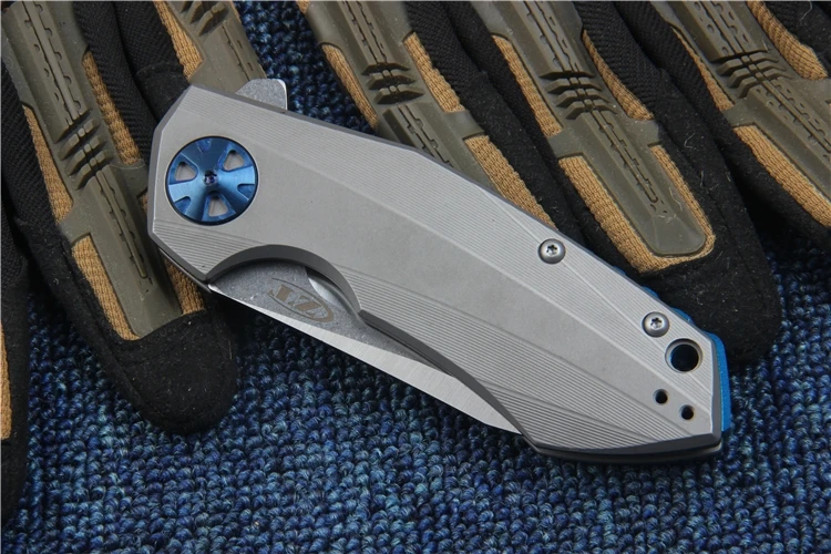 Титан складной нож zt0456 Флиппер Карманный EDC тактический 59HRC D2 Лезвие Открытый