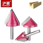 HUHAO 2 шт.лот 6 мм V бит CNC твердосплавная Концевая фреза 3D фреза для дерева Вольфрам Деревообработка МДФ фреза 60 -150 градусов