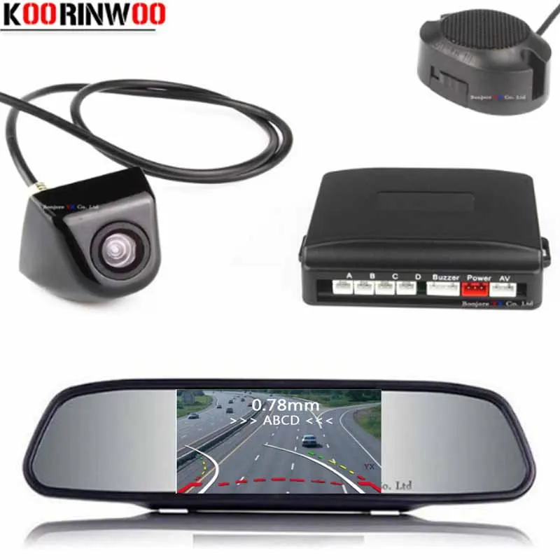 Парктроник Koorinwoo HD зеркало с монитором динамическая траектория датчик парковки