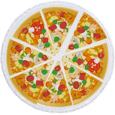 pizza 2 26 цветов, 150 см, гигантское пляжное одеяло с кисточками, Пончик для пиццы, пикника, походный коврик, Круглый пляжный коврик, полотенце с принтом, тканевый коврик, шаль, матрас - Цвет: pizza 2