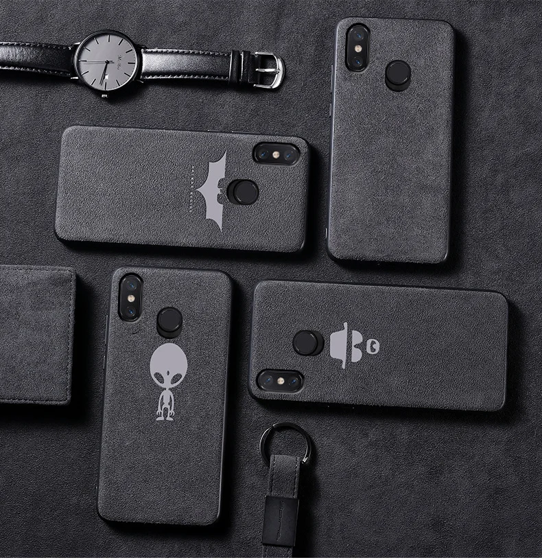 Противоскользящий кожаный меховой чехол для телефона Xiaomi mi 5 6 8 9 mix 2 3 2s max 3 redmi note 7 Marvel Batman чехол с логотипом автомобиля Мягкий край
