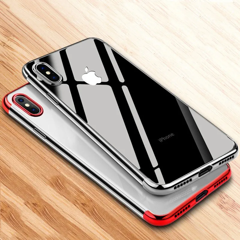 Роскошный чехол TOMKAS для IPhone X 10 Phone 7 8 6 прозрачный с покрытием из ТПУ iPhone S Plus |