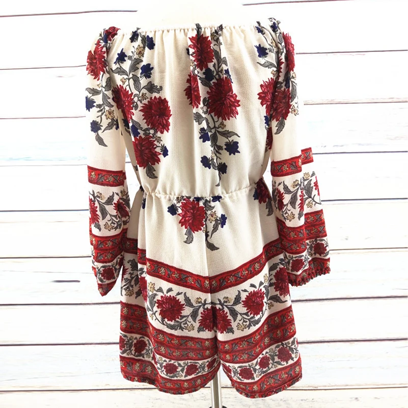 Сексуальная Slash шеи Элегантный комбинезон Для женщин Пляжные шорты комбинезоны