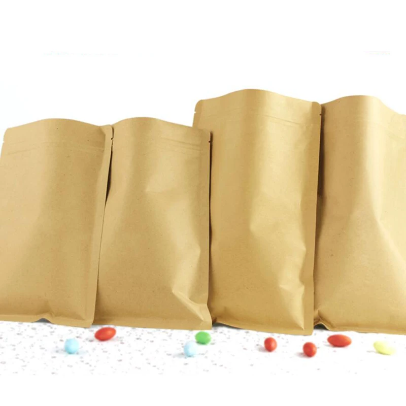 100 шт. маленькие/большие пакеты из крафт-бумаги для упаковки продуктов | Дом и сад