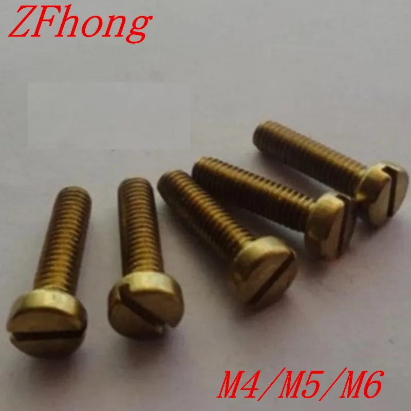 

100pcs DIN84 M4 M5/6/8/10/12/16/20/25/30 Brass Slotted cheese head screws