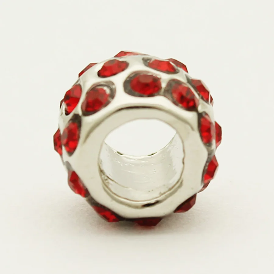 Слайд шарм Бесплатная доставка Любовь горячее сердце Красный Кристалл Шарм fit