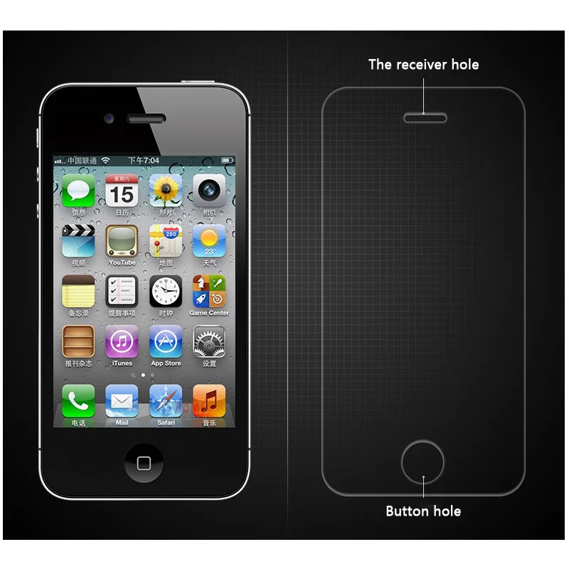 Закаленное защитное стекло для iphone 4 защитная пленка 4s ipone | Мобильные телефоны и