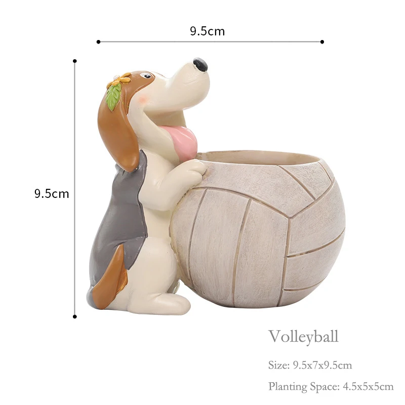 Volleyball Животные мяч игры цветочные горшки для мини суккулентов растений плантатор мини бонсай карандаши держатели контейнеры Домашний Настольный Декор подарки - Цвет: Volleyball