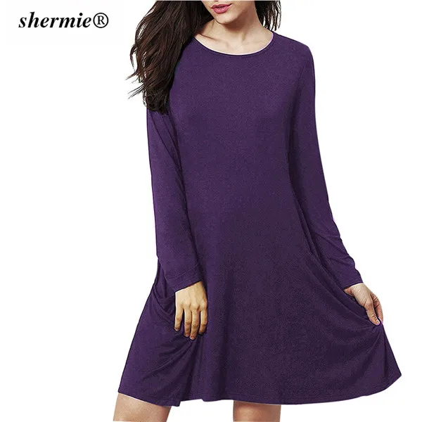 Летние женское Повседневное платье 2018 Модная одежда с длинным рукавом карман