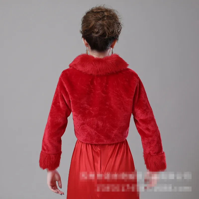 Зима свадьба пальто обертывания красный белый шуба свадебные аксессуары куртка