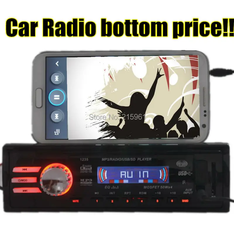 Новинка 2015 автомобильный Радио 12 В стерео fm радио MP3 аудио плеер 5 зарядное