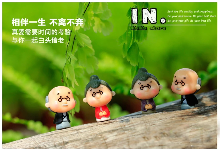 2 шт. старая бабушка микро сад бонсай украшения поделки милые старики фигурки