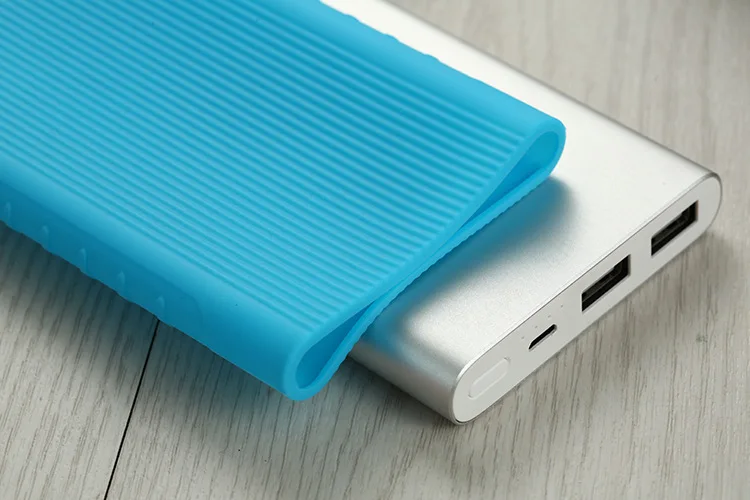 Противоскользящий силиконовый защитный чехол для Xiaomi power bank 2 10000 mAh Dual USB PLM09ZM резиновый чехол, Дополнительный внешний аккумулятор