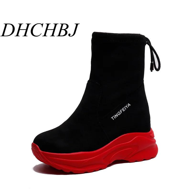 Модная обувь со скрытым каблуком Женская на высоком каблуке Женские ботильоны