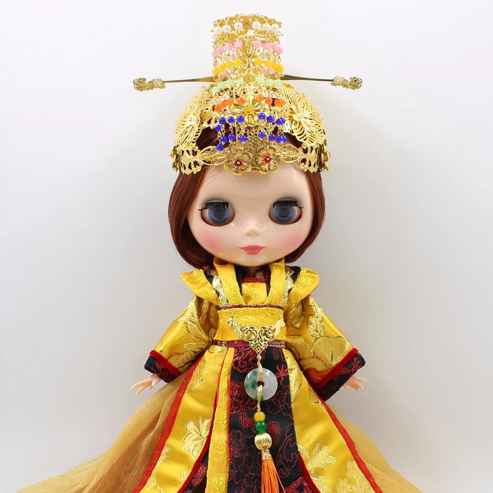 Icy blyth joint body bjd 1/6 китайская королева императрица Корона Золотой наряд