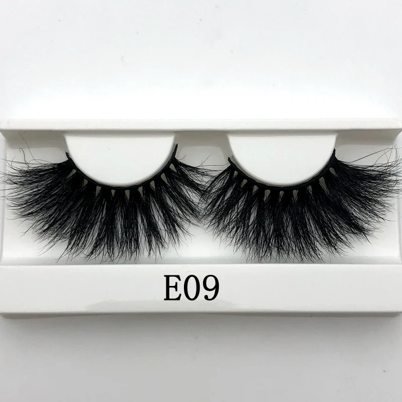 E09 white tray Mikiwi, 25 мм, 3D норковые ресницы, E04,, безжалостные, толстые, мягкие, натуральные, 25 мм, норковые ресницы, накладные ресницы, макияж, драматические, длинные ресницы - Цвет: E09 white tray