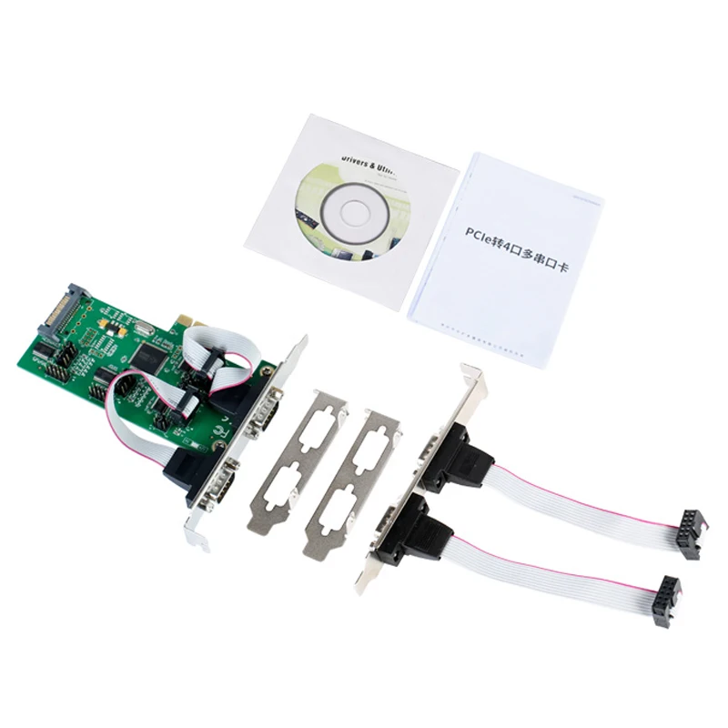 PCI express 4 порта последовательная карта промышленный мульти RS-232 DB9 COM порт адаптер