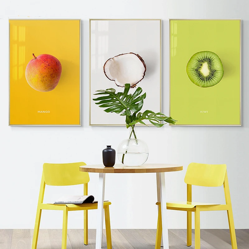 Декор для дома Холст Wall Art Nordic Стиль кокосовое Raspberry манго картина с изображением