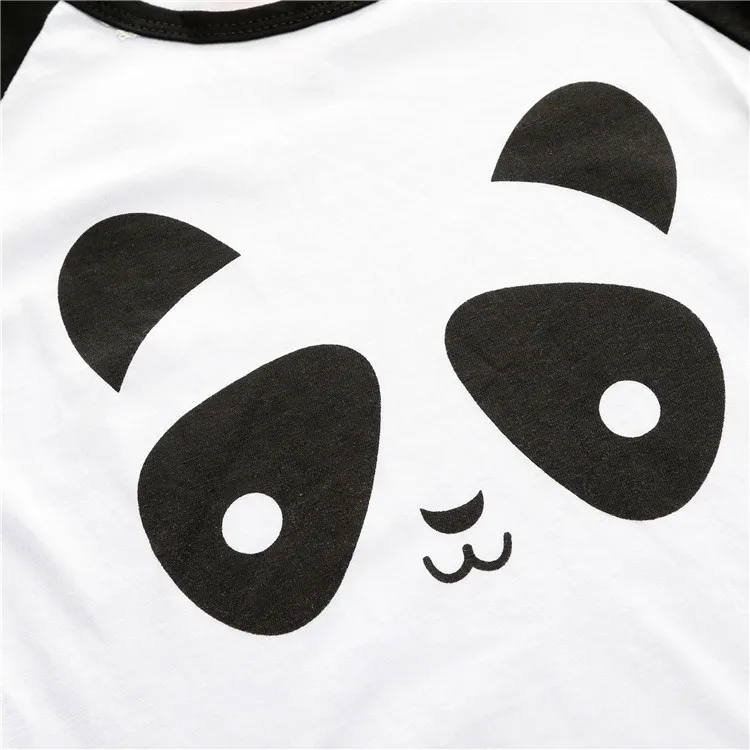 Детские милые комплекты одежды с длинными или короткими рукавами рисунком панды