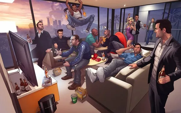 Картина с рамкой grand theft niko bellic картина из gta san принтер вице город v Карл украшение