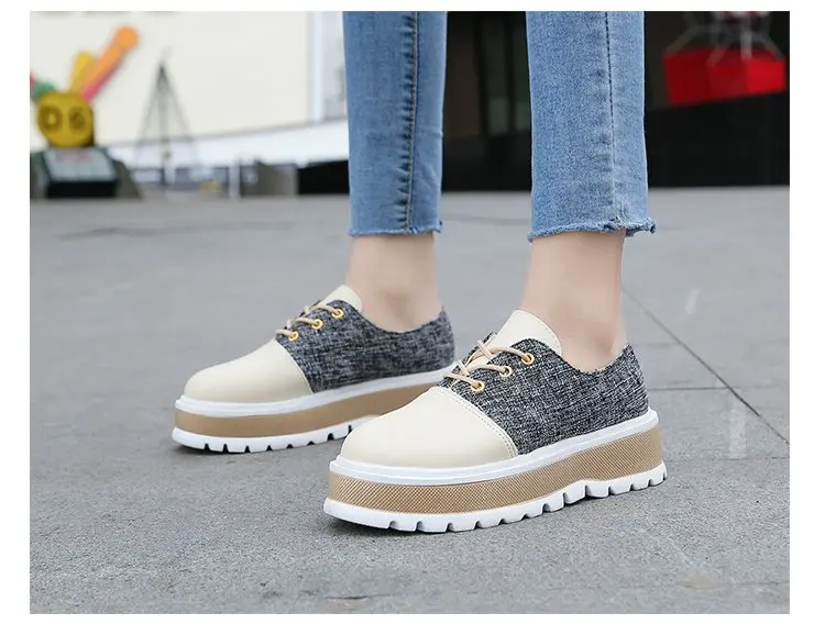 Aleafalling/женские ботинки на шнуровке милая простая умная обувь модные уличные из