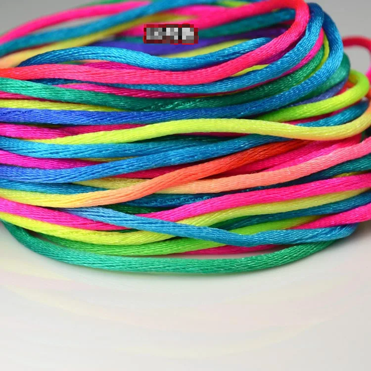 2 5 мм Радуга Rattail атласный шнур китайский бисер нейлоновый 10yds|satin cord|rattail satin cordnylon
