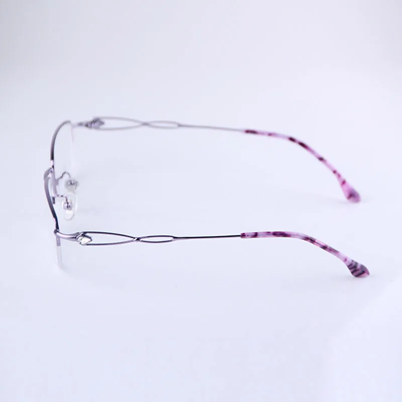 

HEJIE Woman Pure Titanium Eyeglasses Frames Brand Half Rim Clear Lens Optical Glasses Frames For Female Size 51-17-140mm RS0063