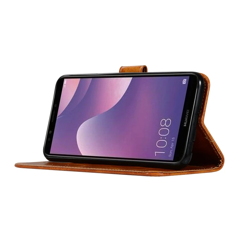 Для Huawei Y7 2018 чехол Роскошный мягкий ТПУ и кожаный бумажник флип чехлы для