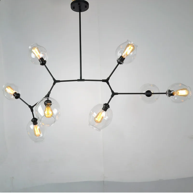 Люстра из скандинавского стекла с золотым блеском для гостиной спальни кухни E27