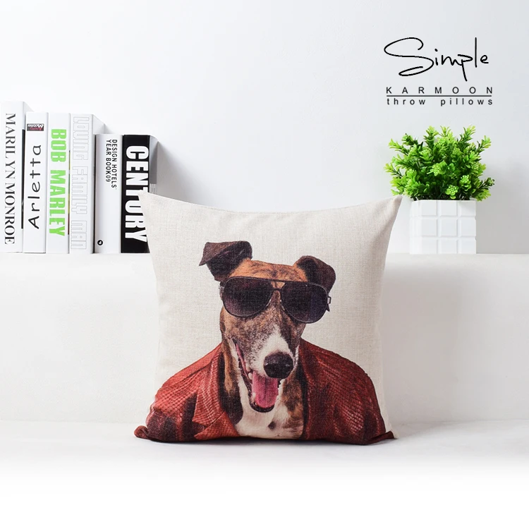 Хот-дог терьер подушка крышка стола льняные собаки очки Подушка Чехол модное