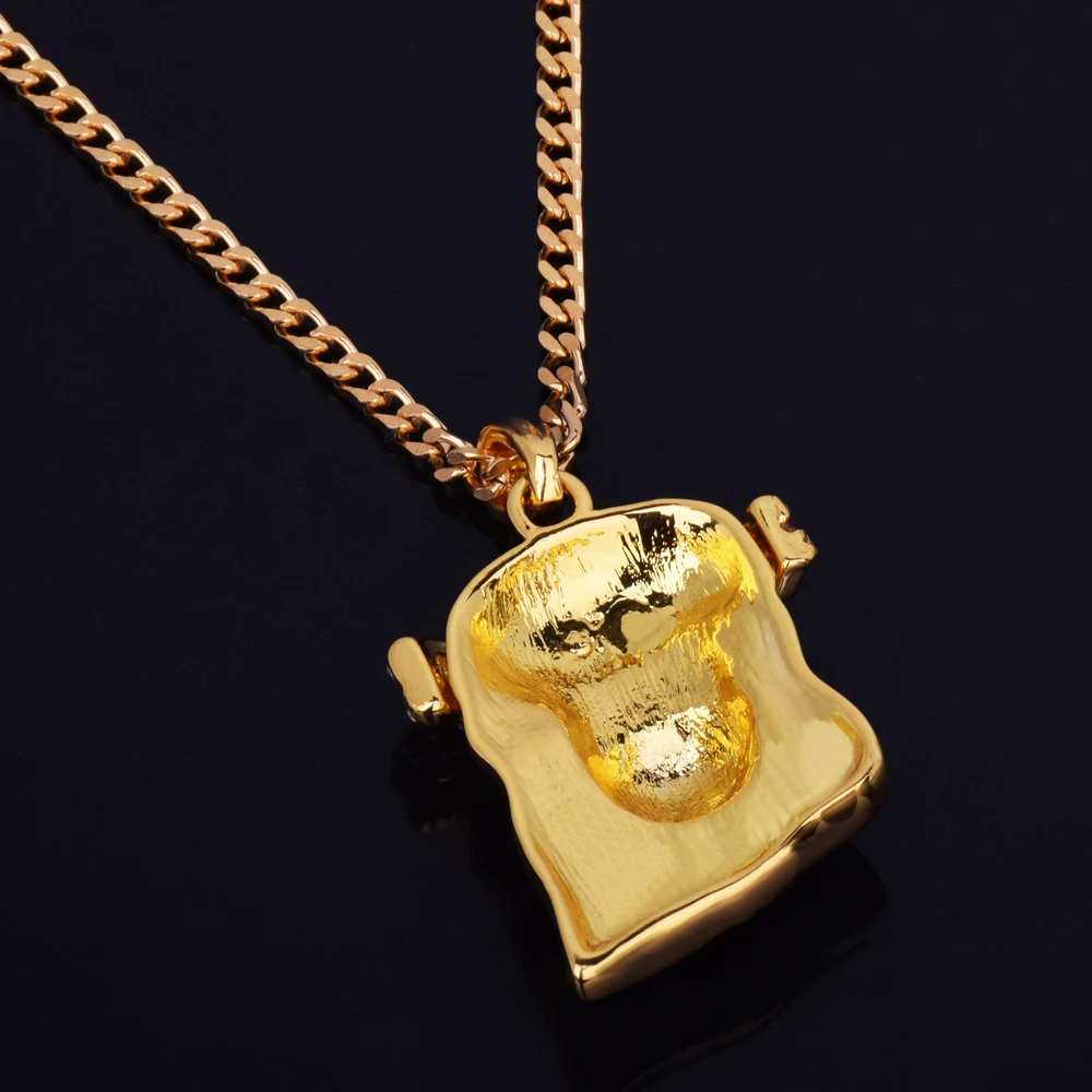 Ожерелье с кулоном в стиле хип-хоп изображением лица Иисуса золотого цвета |