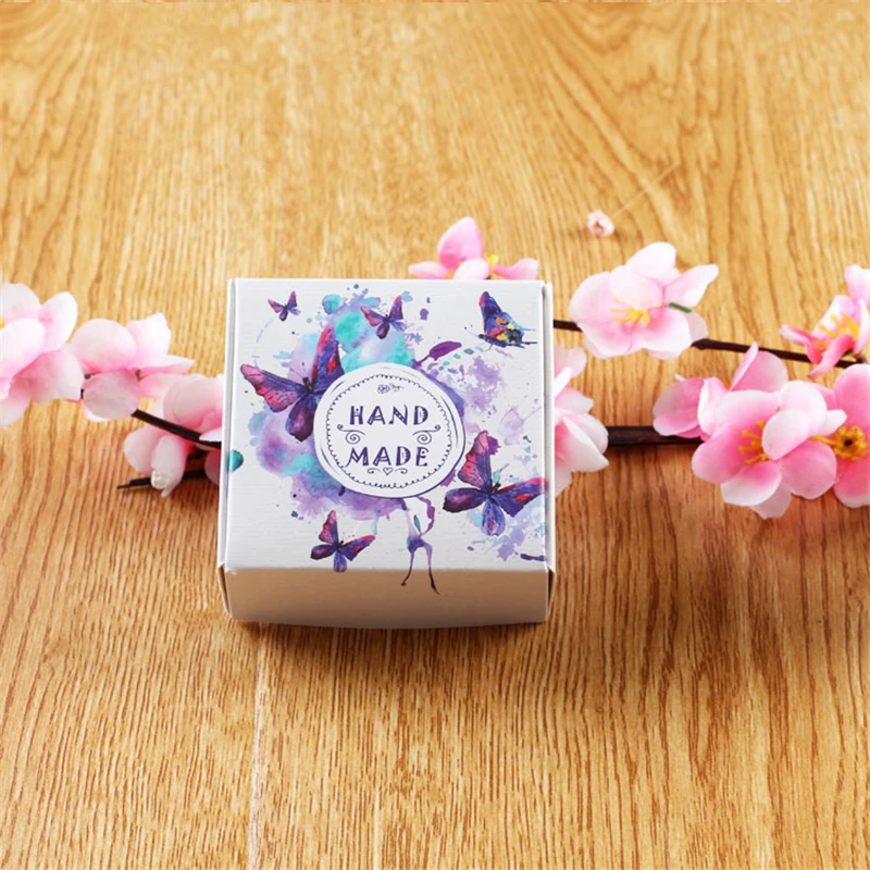 Подарочная бумажная коробка свадебные конфеты ручная работа мыло макароны
