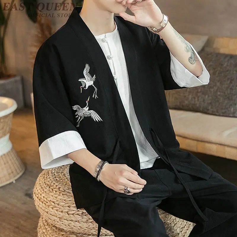 Кимоно Yukata Haori с японским драконом, кардиган, мужской костюм самурая, азиатская одежда, кимоно, куртка, Мужская рубашка Yukata Haori FF2174