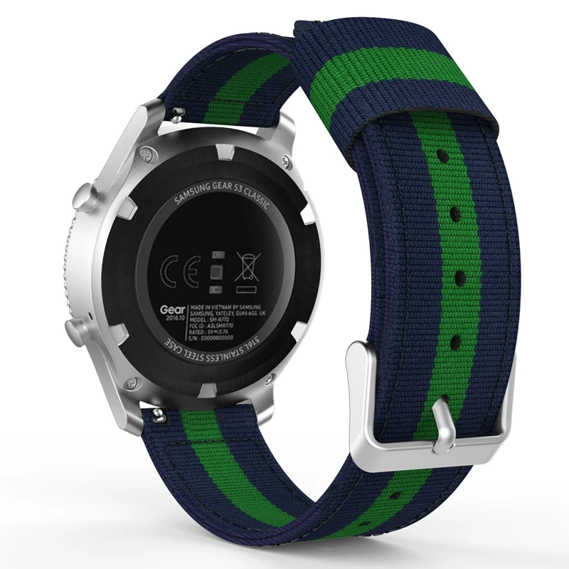 Для девочек; мини-юбка для Galaxy Watch 46mm/Шестерни S3 нейлон 22 мм регулируемый ремешок сменный ремешок для спортивных часов для samsung Шестерни S3 классический Frontier