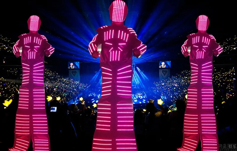 Сценический костюм робота из светодиодов светодиодный робот со светодиодным