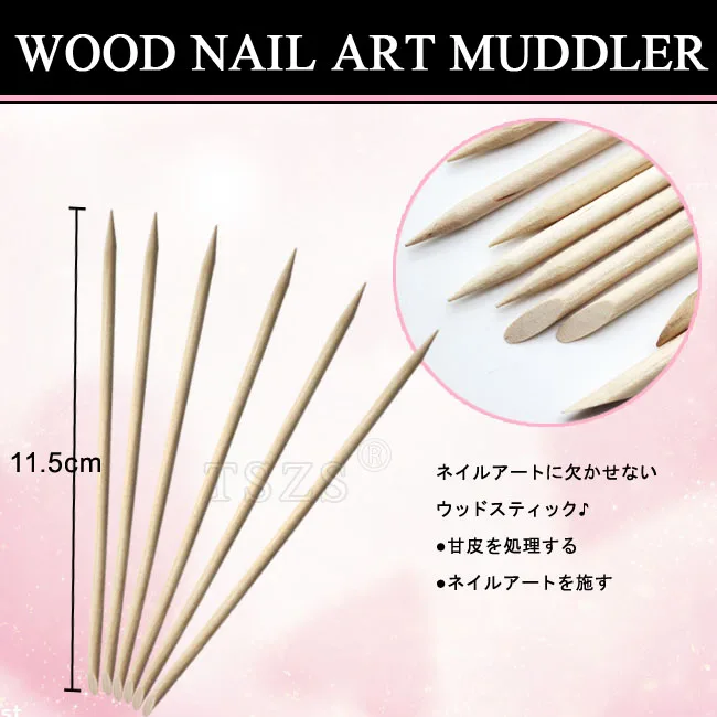 

5bag /Lot (3pcs/bag) 11.5CM Orange Wood Sticks Nail Art Cuticle Pusher Remover
