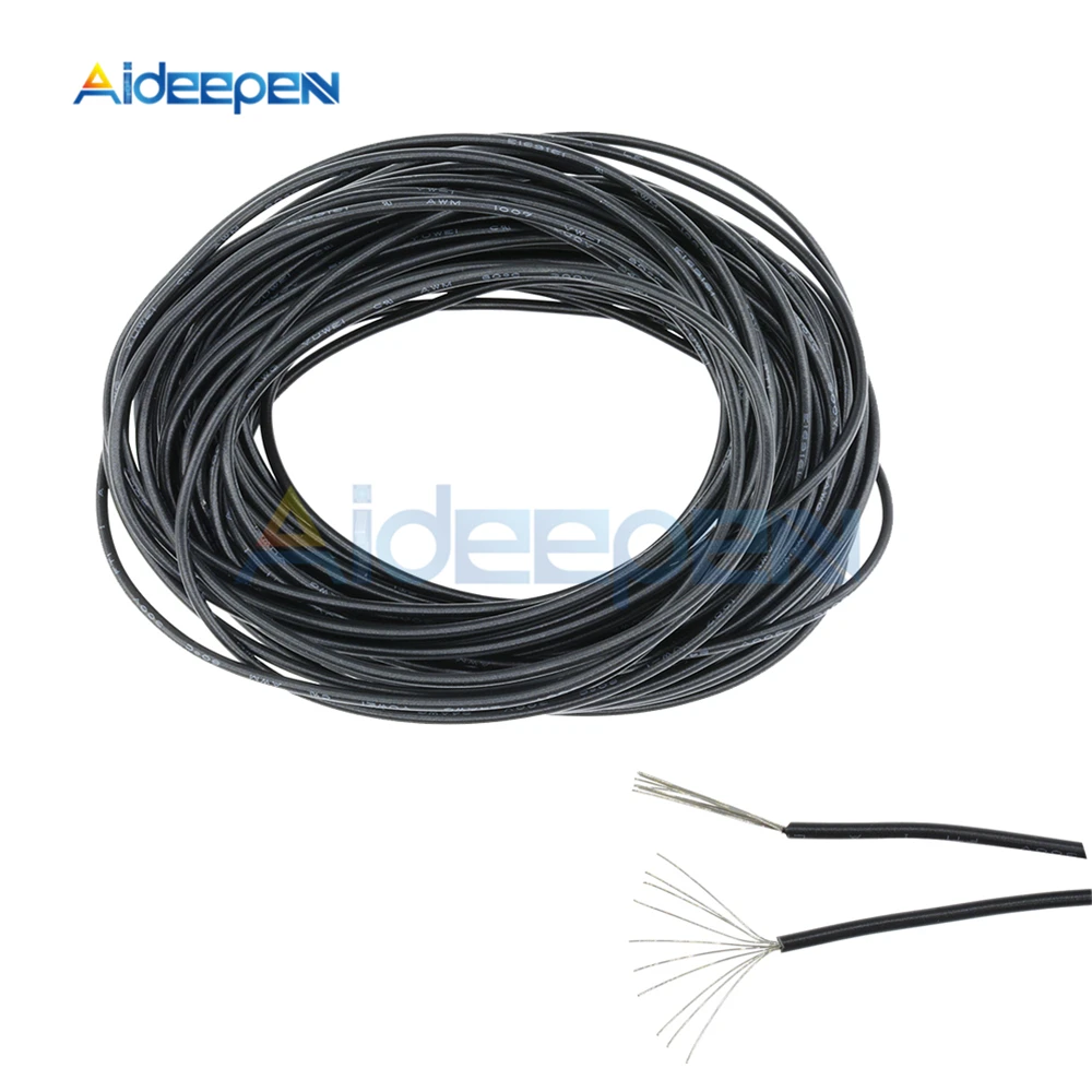 Черный 10 метров UL-1007 провод 24AWG провод в оплетке из ПВХ Электрический крюк троса-up провод 300 В шнур