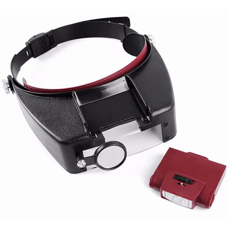 Лупа с подсветкой 10X увеличительное стекло es регулируемая головка для гарнитуры