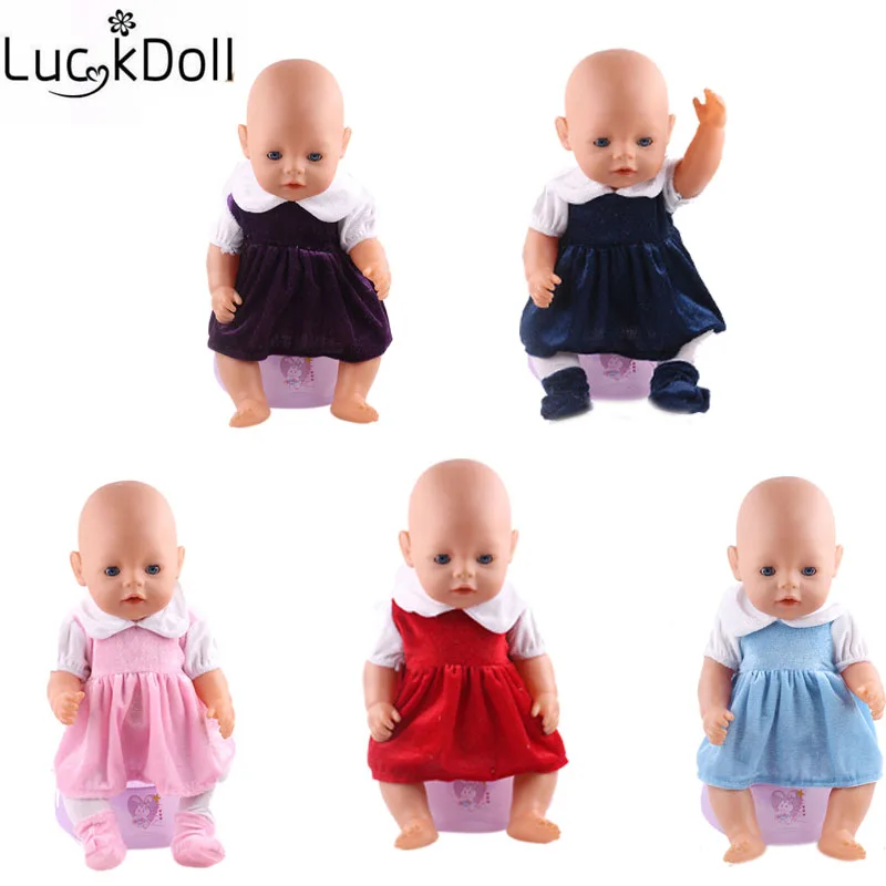 LUCKDOLL 5 цветов высококачественное праздничное платье для куклы 43 см или 18 дюймов