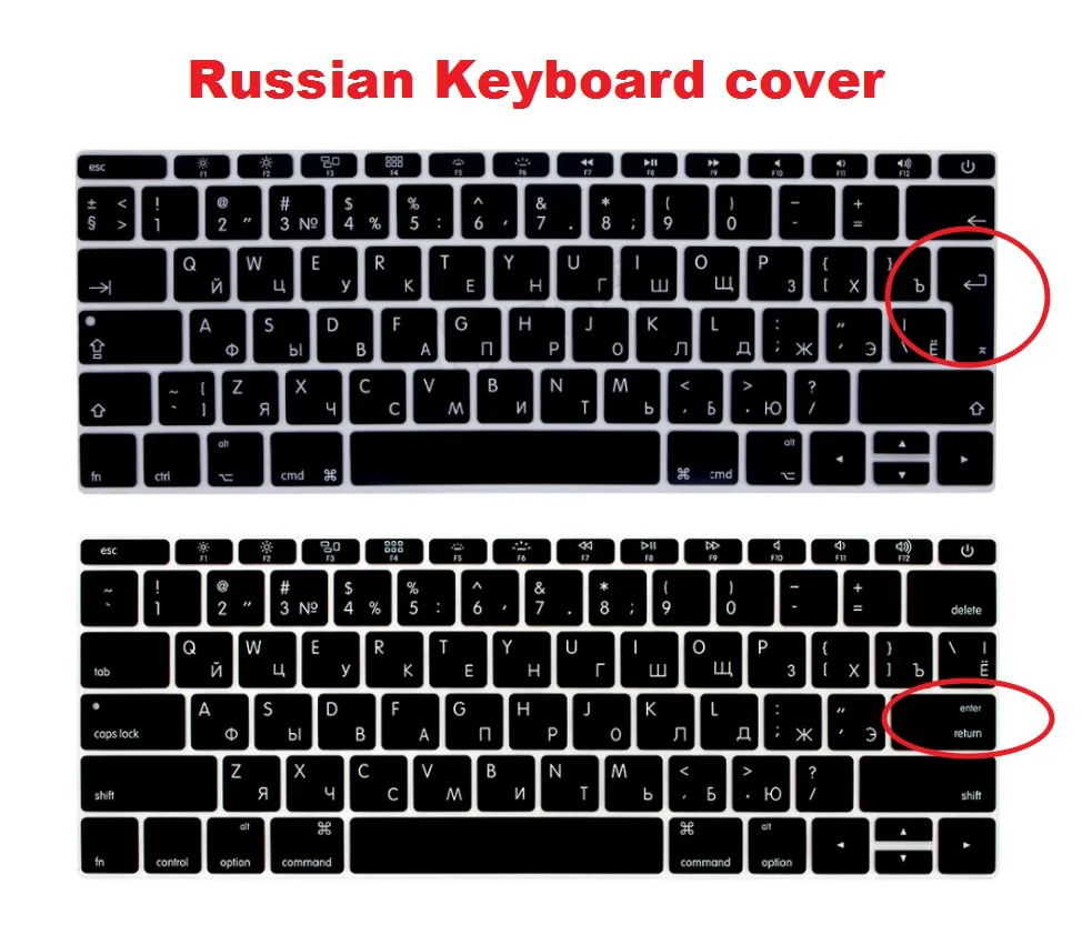 

Русский ЕВРО США силиконовый чехол для клавиатуры для Macbook New Pro 13 "A1708 2016 2017 2018 (только для версии без сенсорной панели)