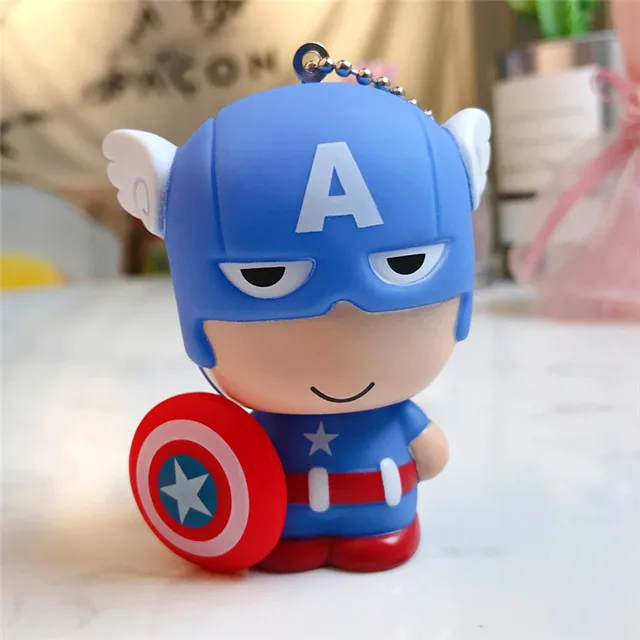 style 4 Рисунки из мультфильма ПВХ Marvel брелок мстители супергерой Фигурка Человека-паука Тор Железный человек брелок детский школьный кулон подарок - Цвет: style 4