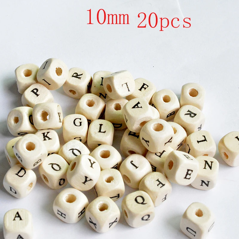

FLTMRH Square Wooden Bead Carved Letter Alphabet DIY Beads For Bracelet Jewelry Making DIY Accessories Findings Random Mixed